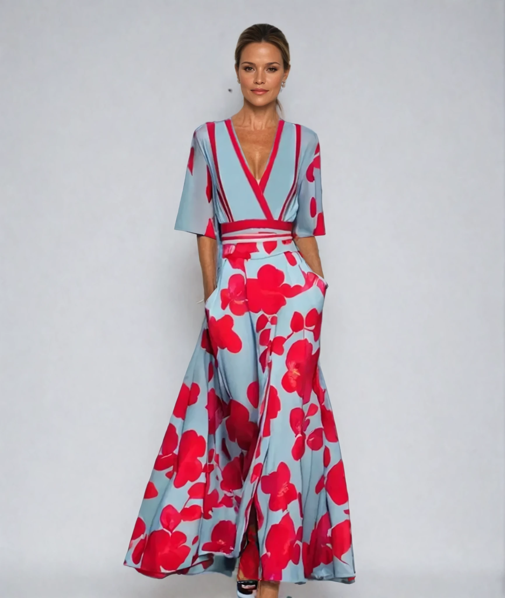 Emeline - Luxuriöses Wickelkleid mit Blumenmuster
