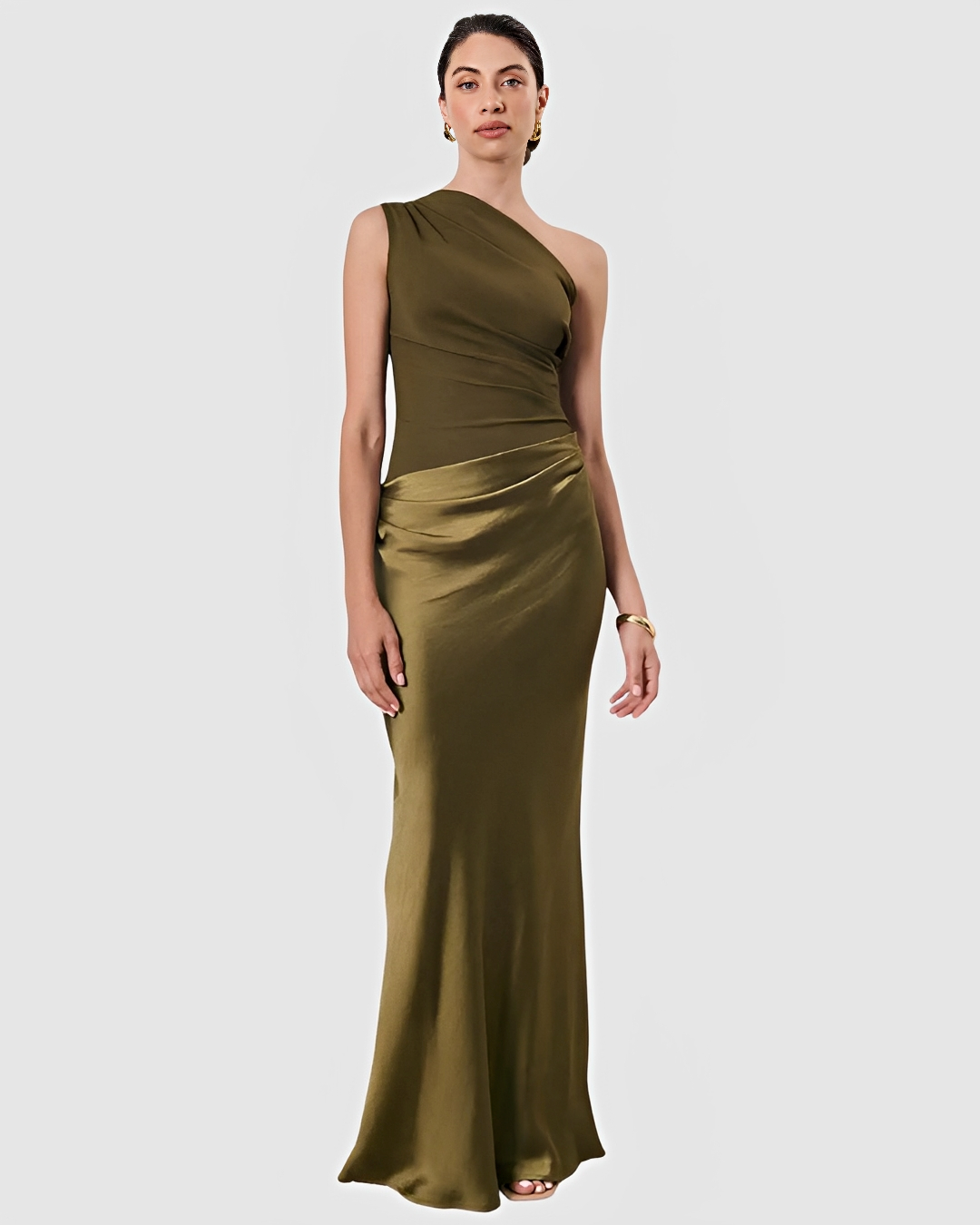 Tara – Stilvolles Kleid mit asymmetrischem Kragen und geradem Rock