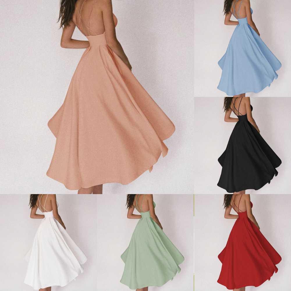 Gabriella - Satin-Kleid mit gekreuzten Trägern