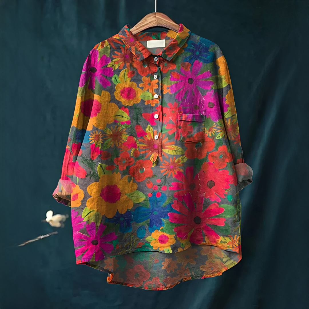 Nessa - Damenbluse mit klassischem Blumenmuster