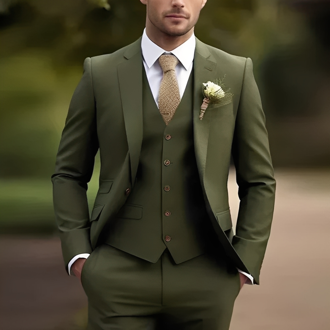 Abenner - Formelles dreiteiliges Slim-Fit-Outfit für Herren
