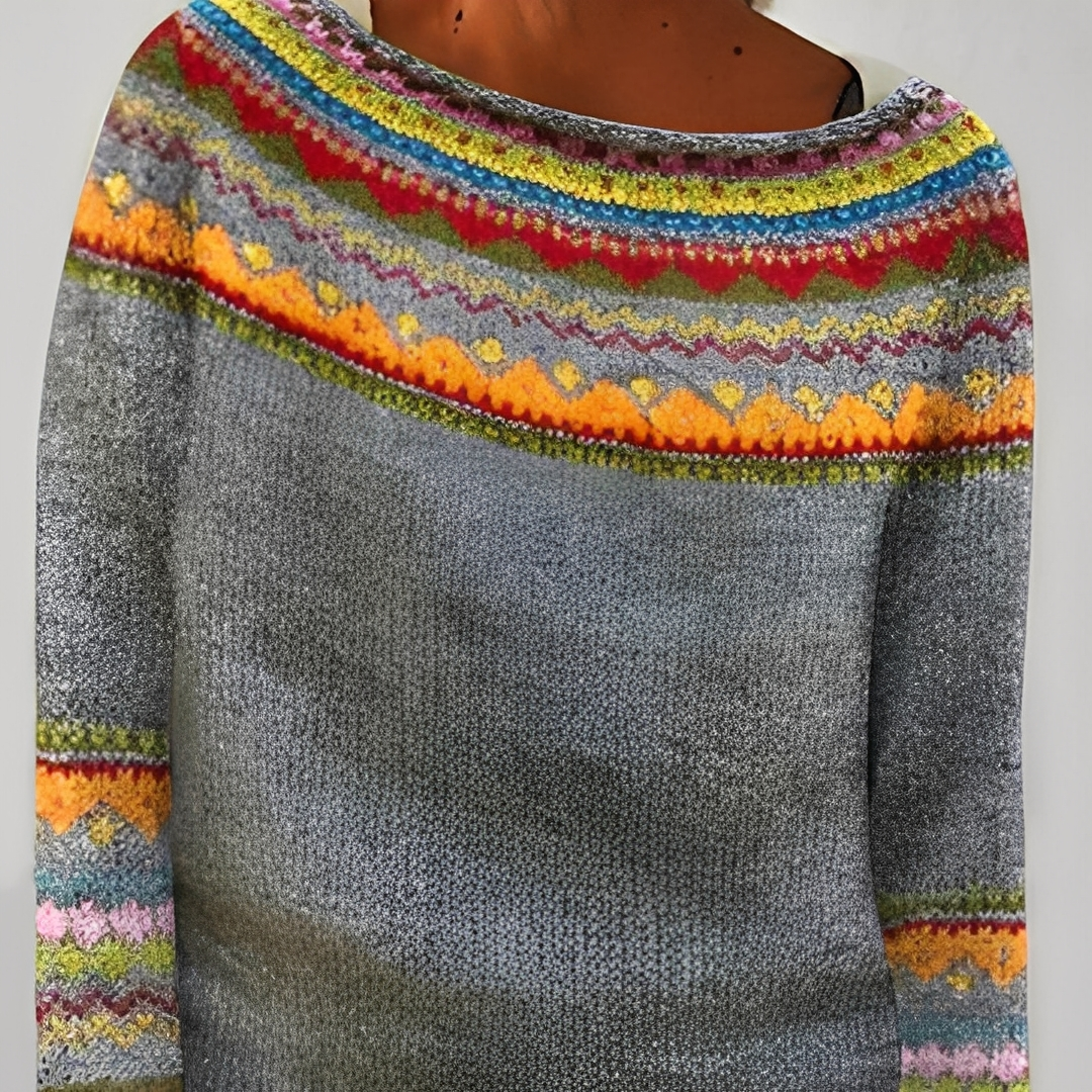 Stéphanie - Stilvoller Pullover mit Mustern für Damen