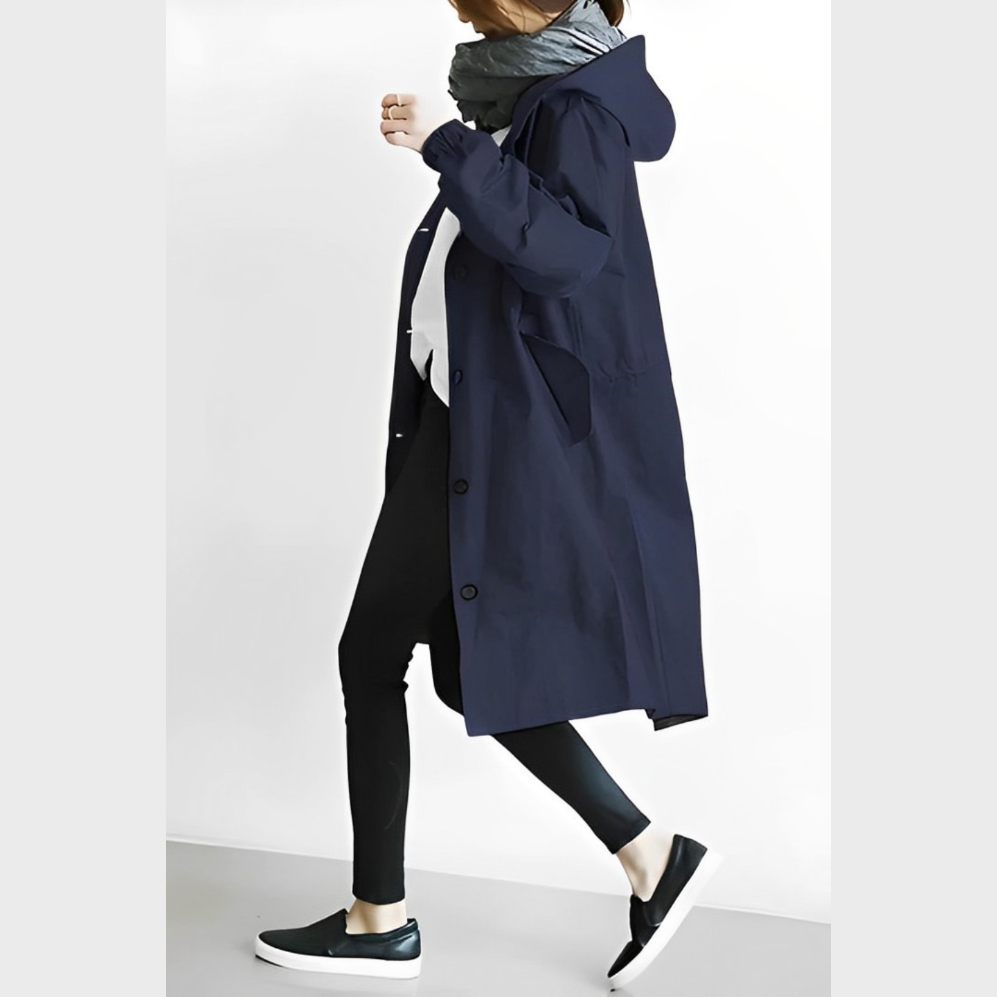 DuraCoat – Lange moderne Jacke mit Kapuze