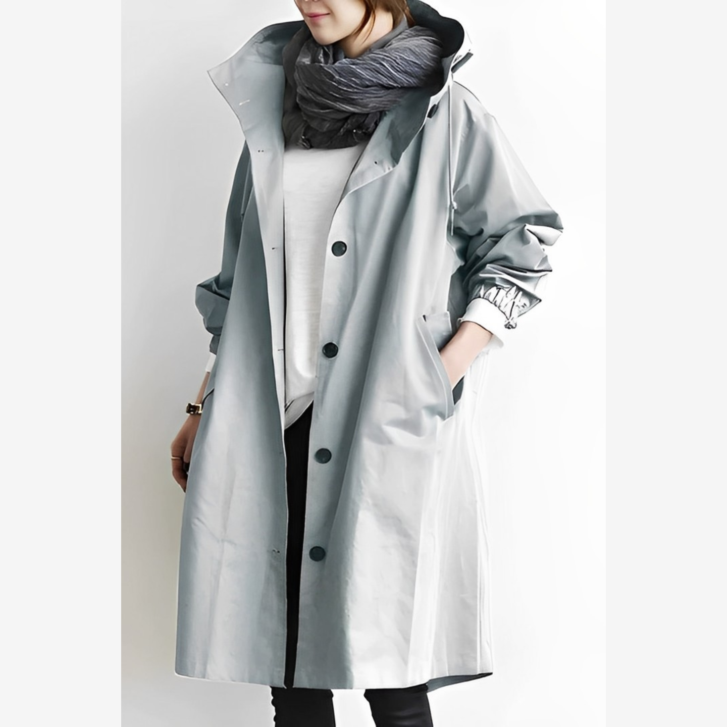 DuraCoat – Lange moderne Jacke mit Kapuze