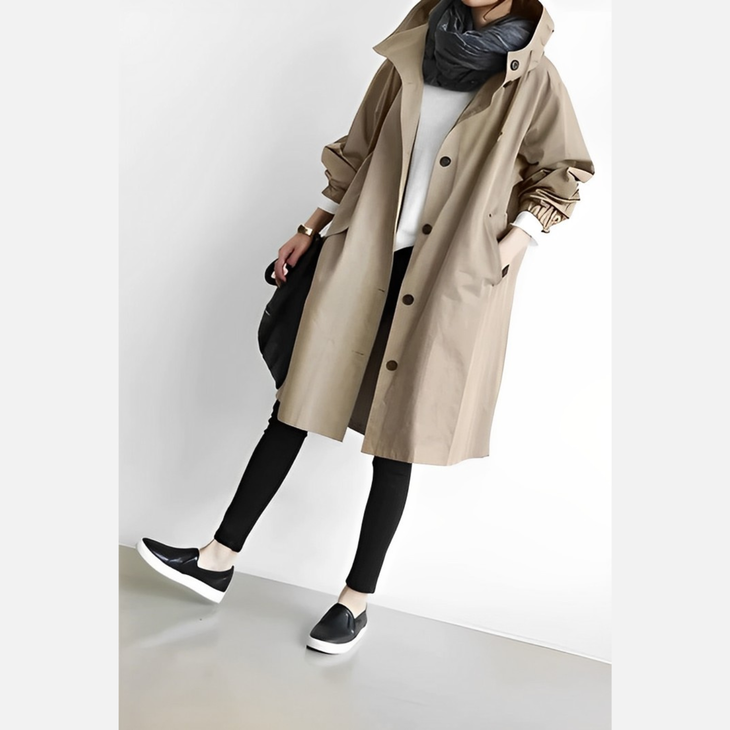 DuraCoat – Lange moderne Jacke mit Kapuze