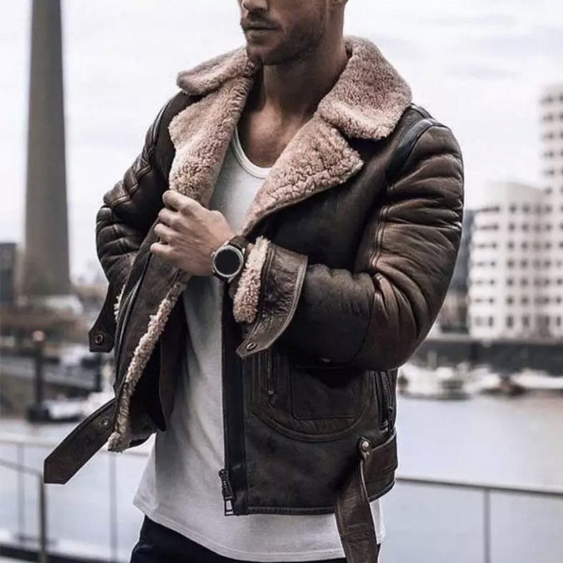 Dominic – Winter Lederjacke für Herren