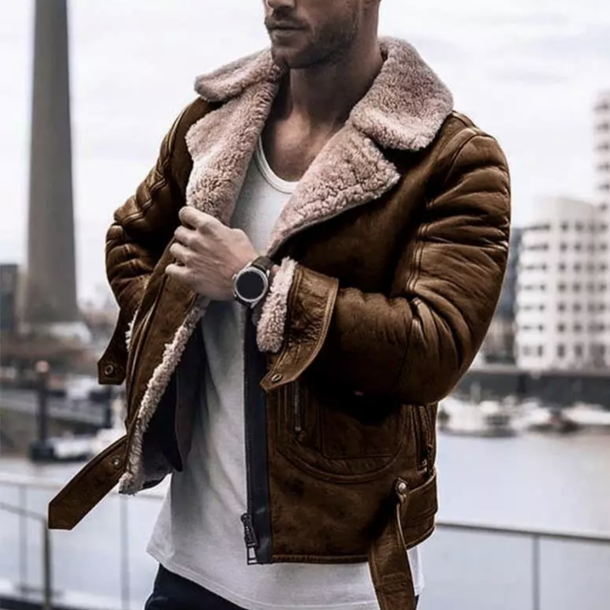 Dominic – Winter Lederjacke für Herren