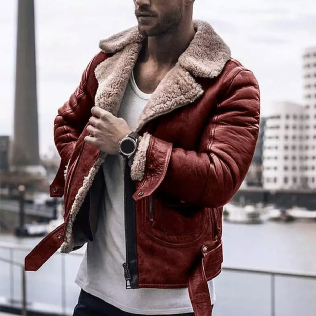 Dominic – Winter Lederjacke für Herren