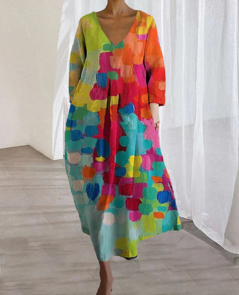 Alina - Farbkleid mit Muster für Frauen