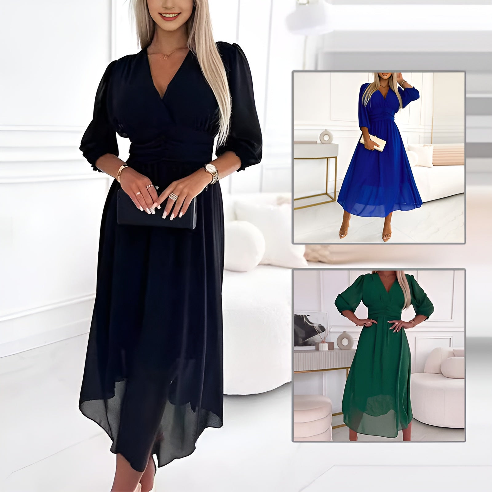 Abigail - Luftig-leichtes Chiffonkleid mit seidigem Glanz
