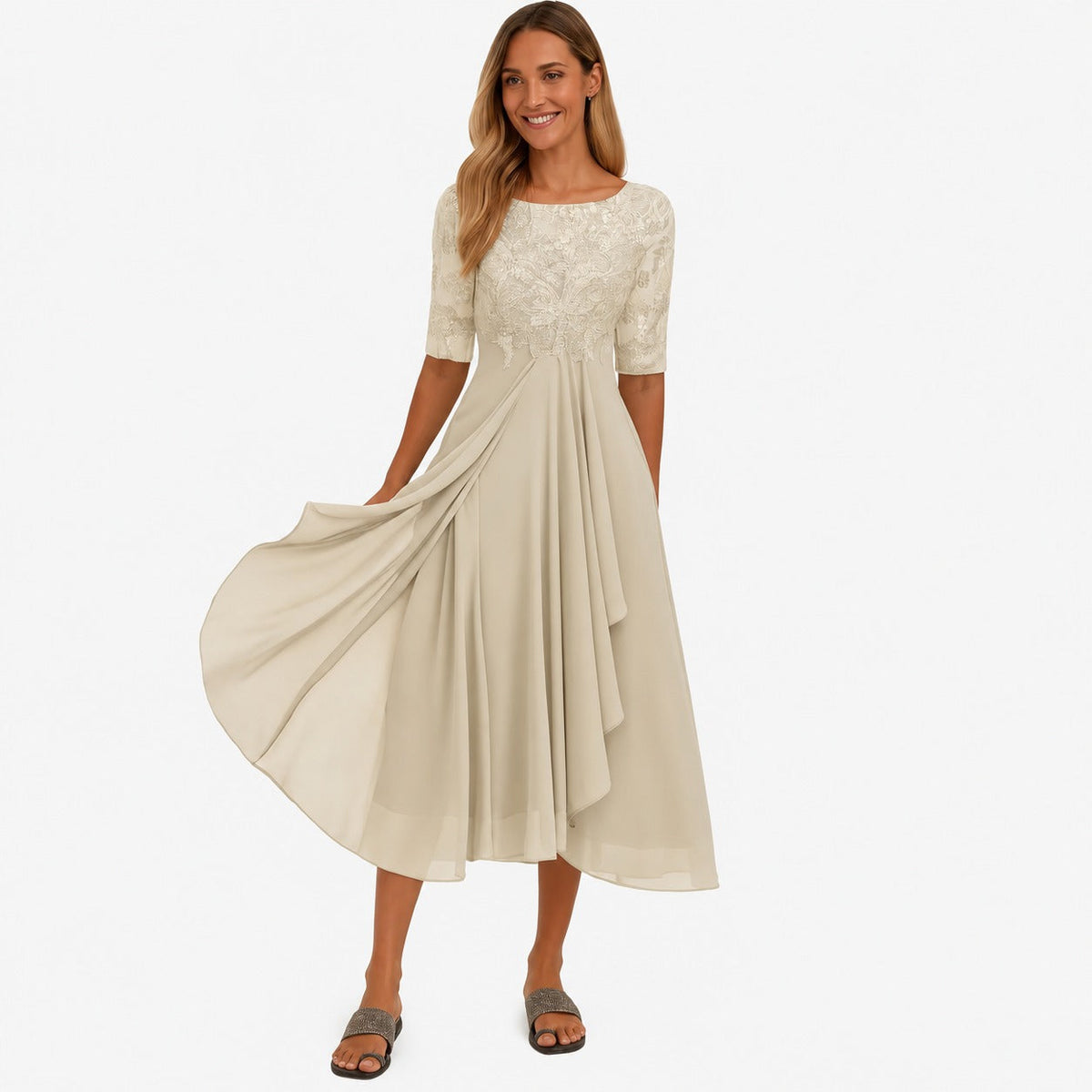 Ximena - Elegantes Damenkleid in knieumspielendem Stil