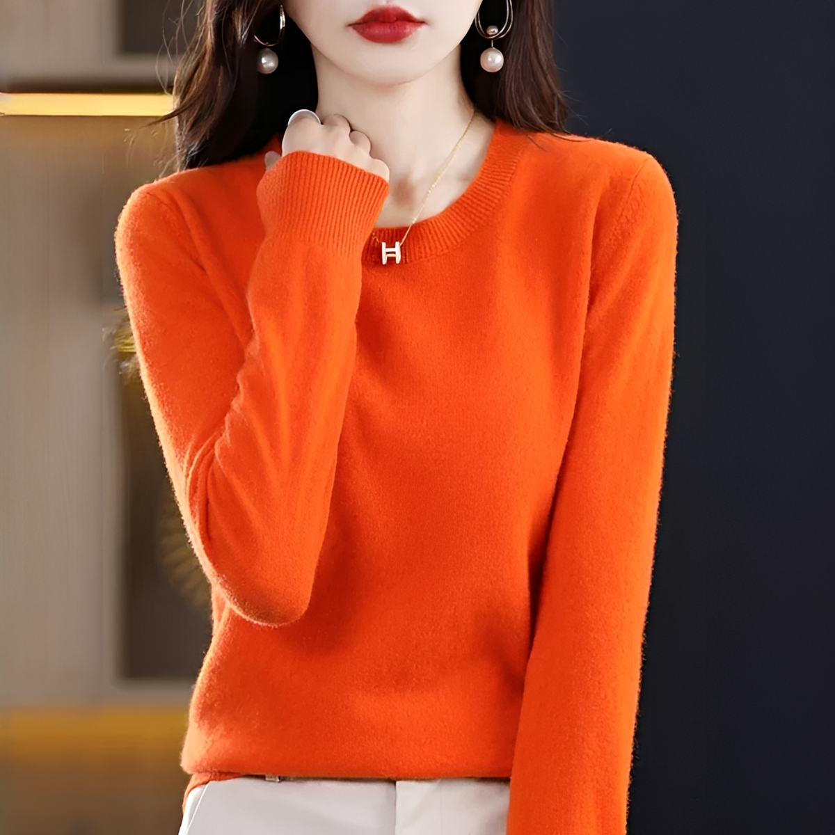 Shynna - Eleganter und bequemer Rundhals-Pullover