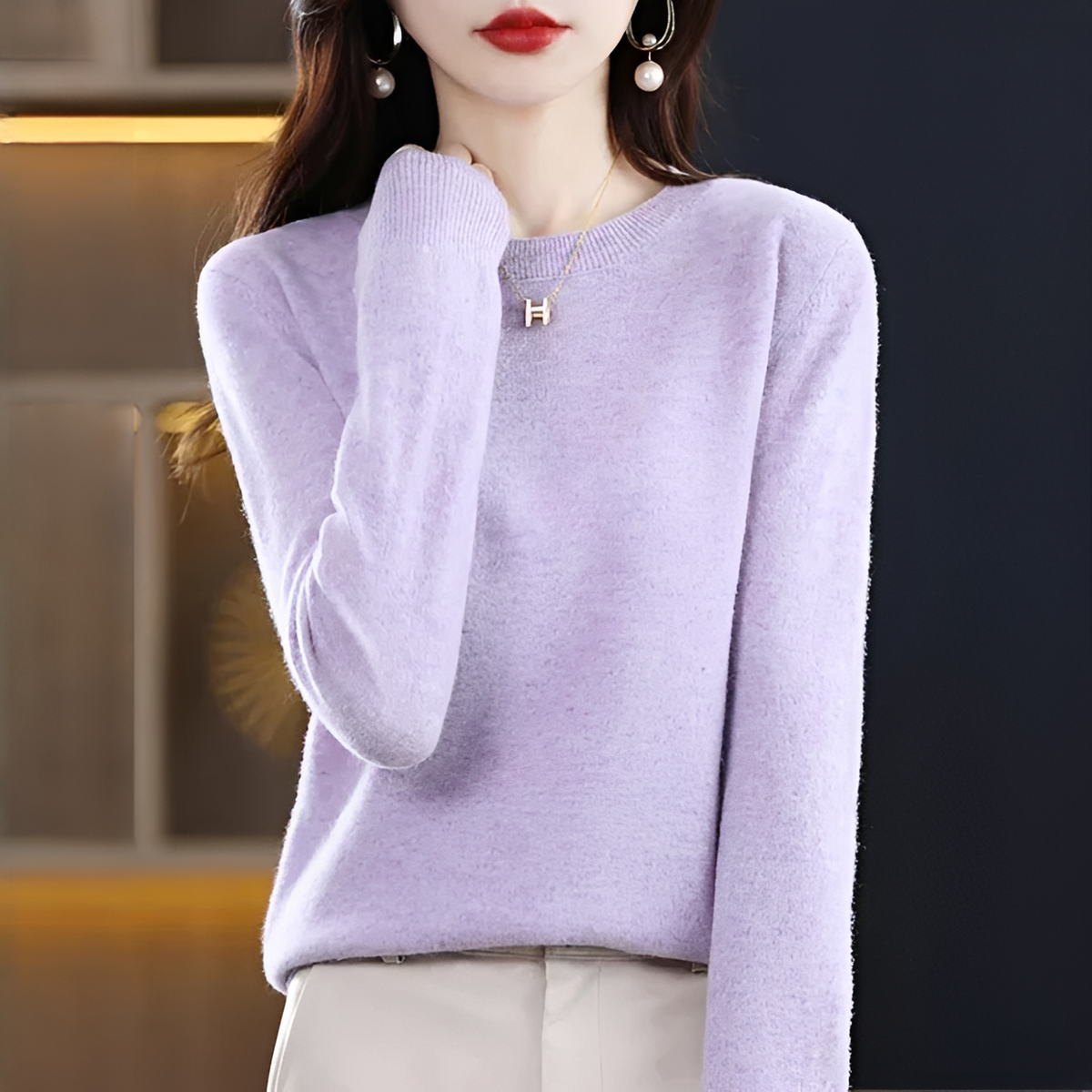 Shynna - Eleganter und bequemer Rundhals-Pullover