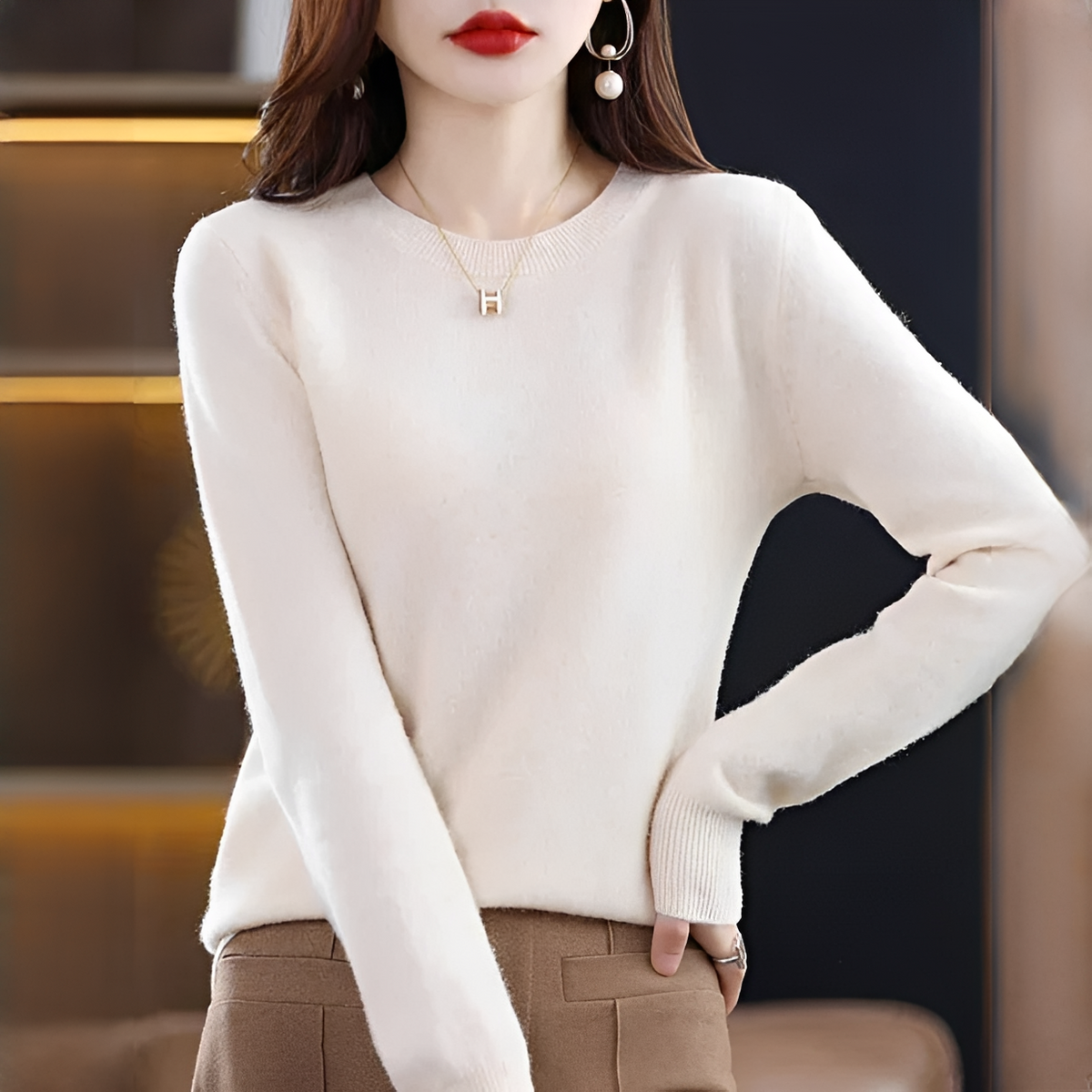 Shynna - Eleganter und bequemer Rundhals-Pullover