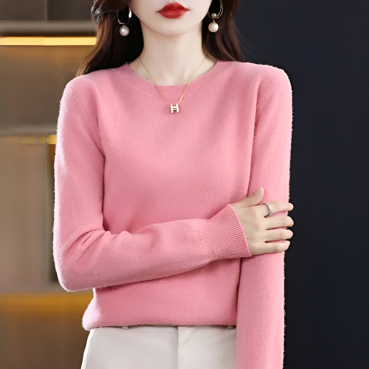 Shynna - Eleganter und bequemer Rundhals-Pullover