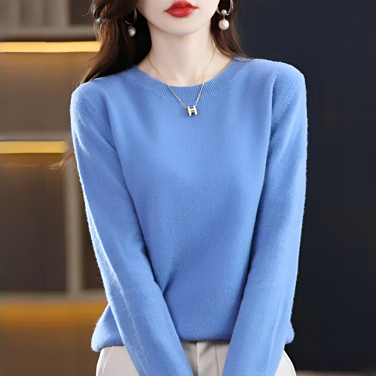 Shynna - Eleganter und bequemer Rundhals-Pullover