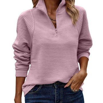 Zennia - Bequemer Pullover mit Teilreißverschluss
