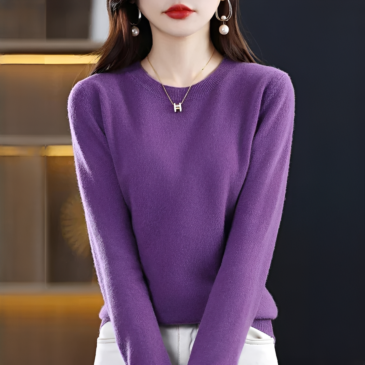 Shynna - Eleganter und bequemer Rundhals-Pullover