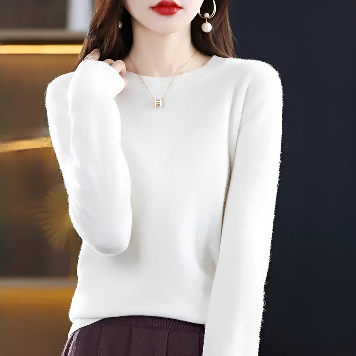 Shynna - Eleganter und bequemer Rundhals-Pullover
