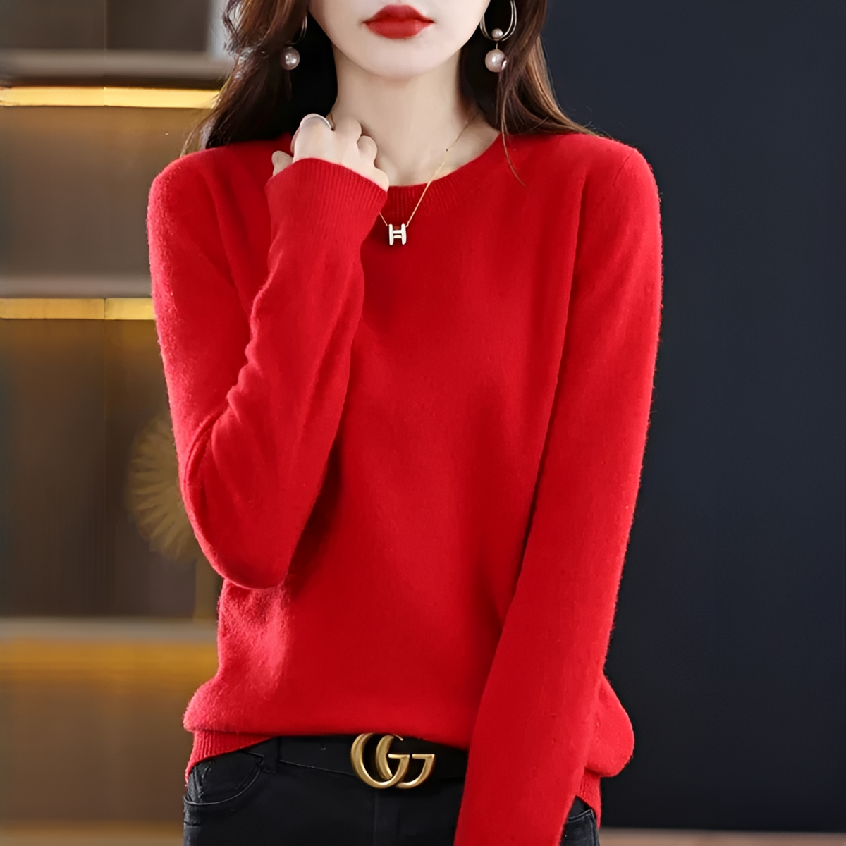 Shynna - Eleganter und bequemer Rundhals-Pullover