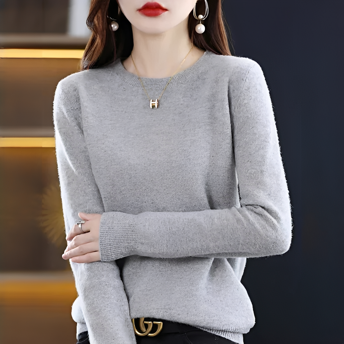 Shynna - Eleganter und bequemer Rundhals-Pullover