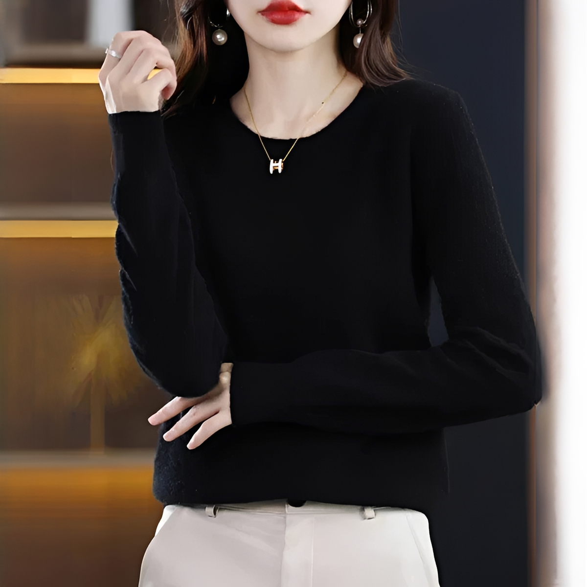 Shynna - Eleganter und bequemer Rundhals-Pullover