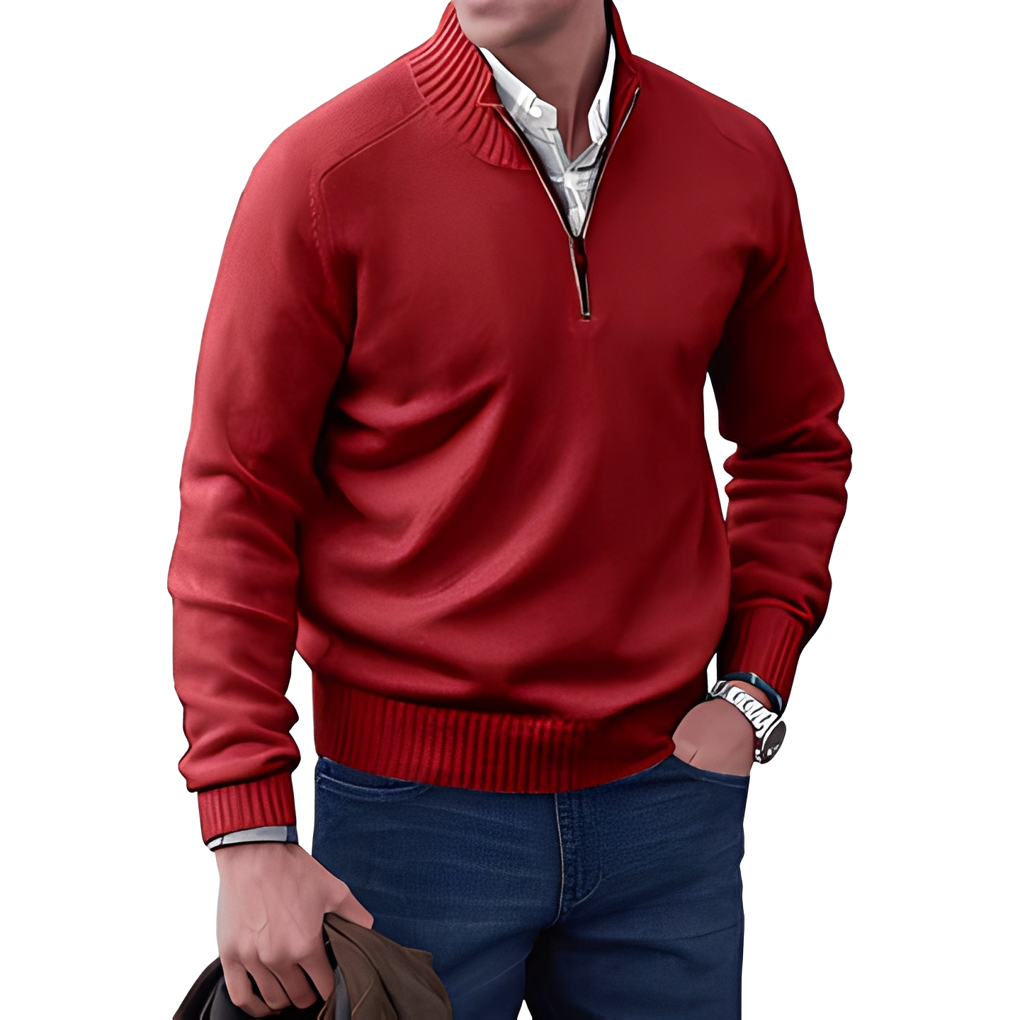 Khirvy - Stilvoller Halbzip-Pullover für Herren