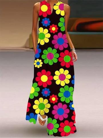 Grace - V-Ausschnitt-Kleid mit Blumendruck