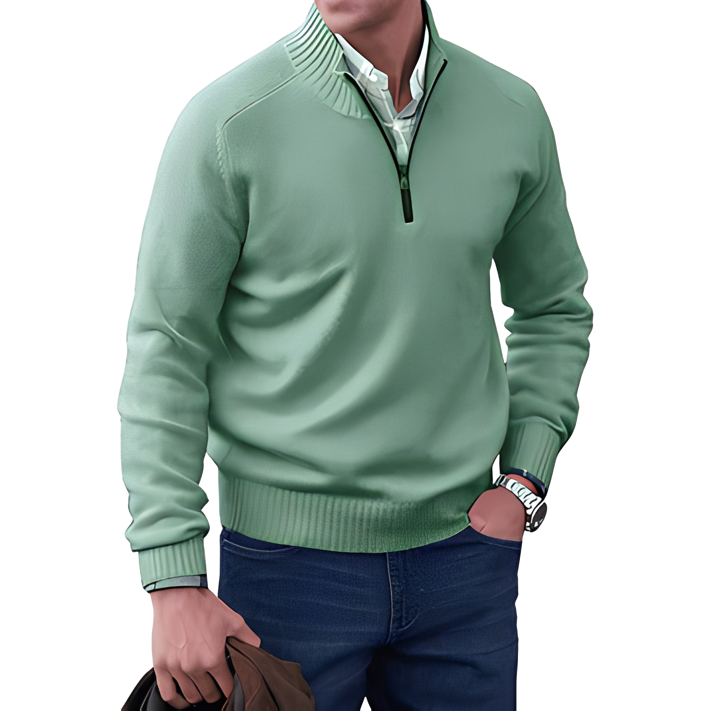 Khirvy - Stilvoller Halbzip-Pullover für Herren