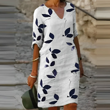 Amanda - Sommerkleid mit einfarbigem Druck