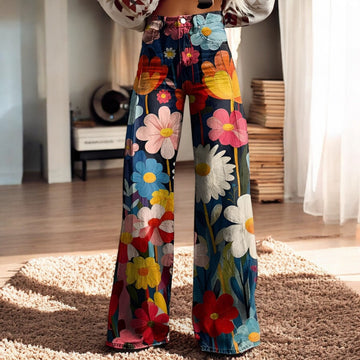 Hannah – Weite Hose mit Blumenmuster
