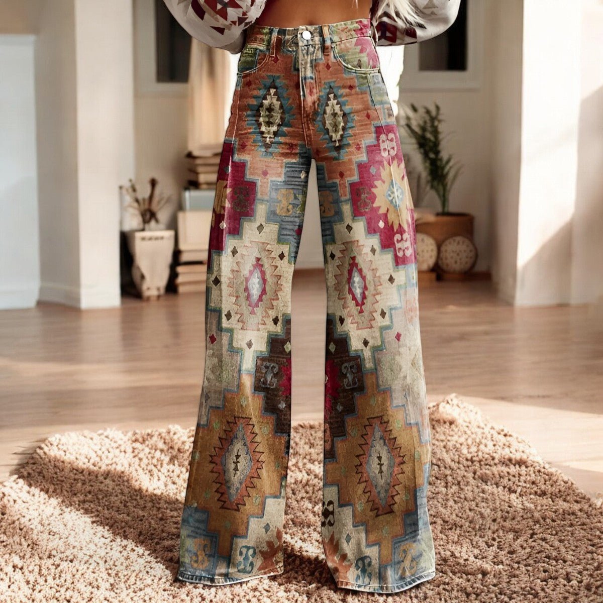 Hannah – Weite Hose mit Blumenmuster
