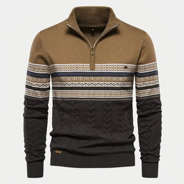 Bryant - Modischer Herrenpullover mit Streifen und Reißverschluss