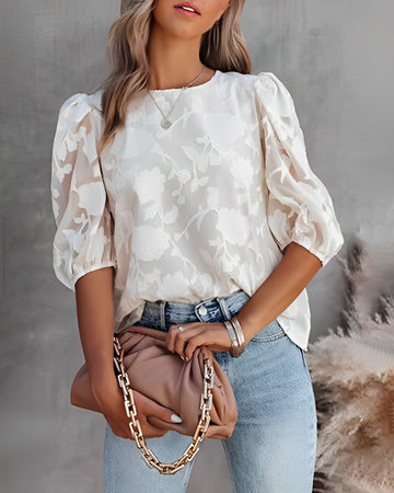 Dorothea - Chiffonbluse mit Ballonärmeln