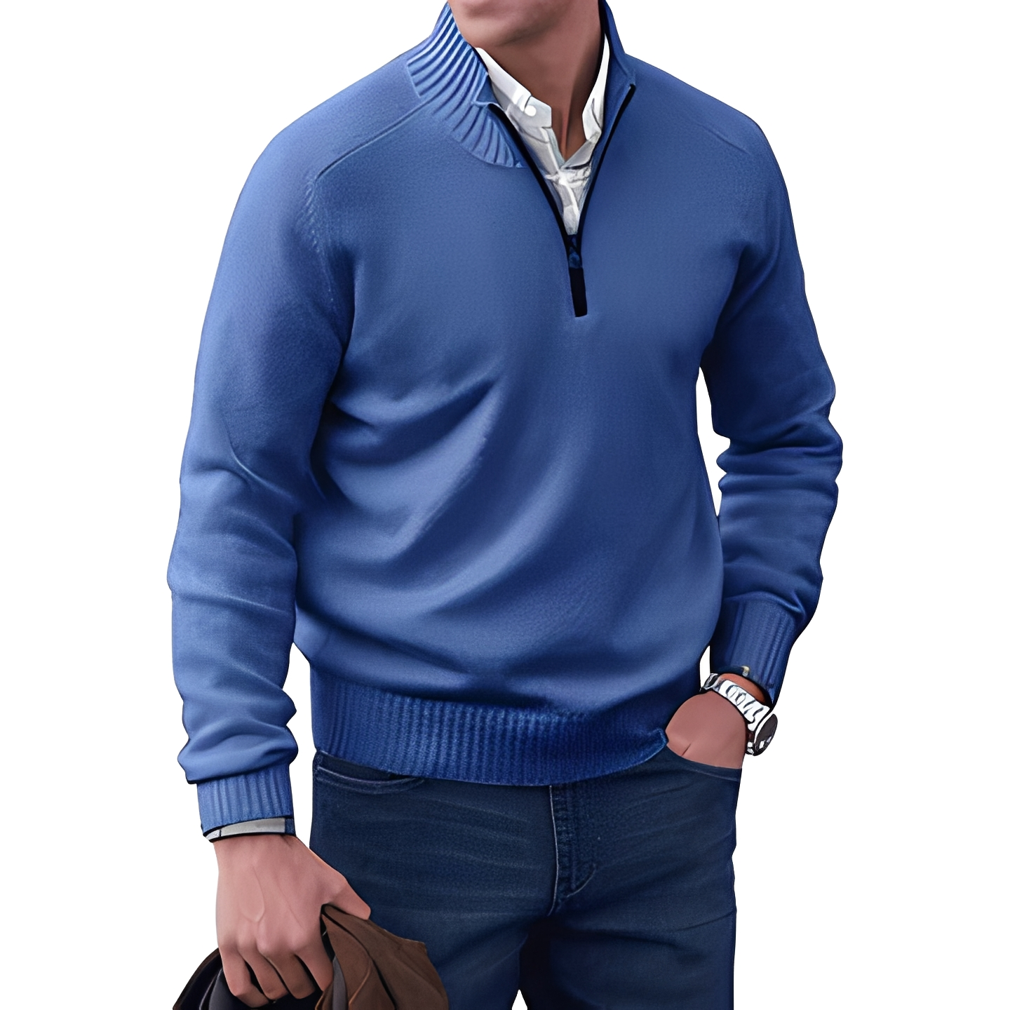 Khirvy - Stilvoller Halbzip-Pullover für Herren