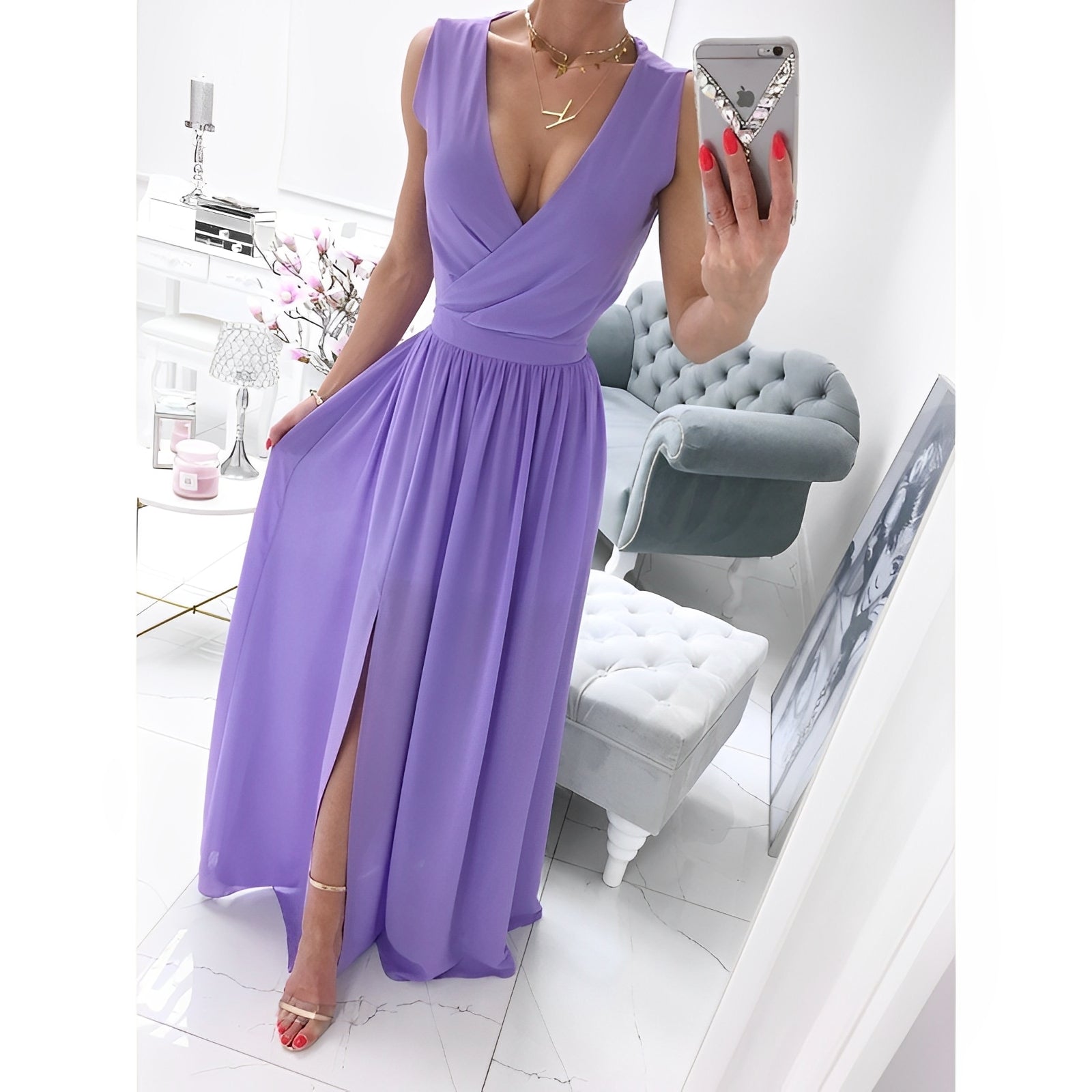 Ärmelloses Damen-Maxikleid