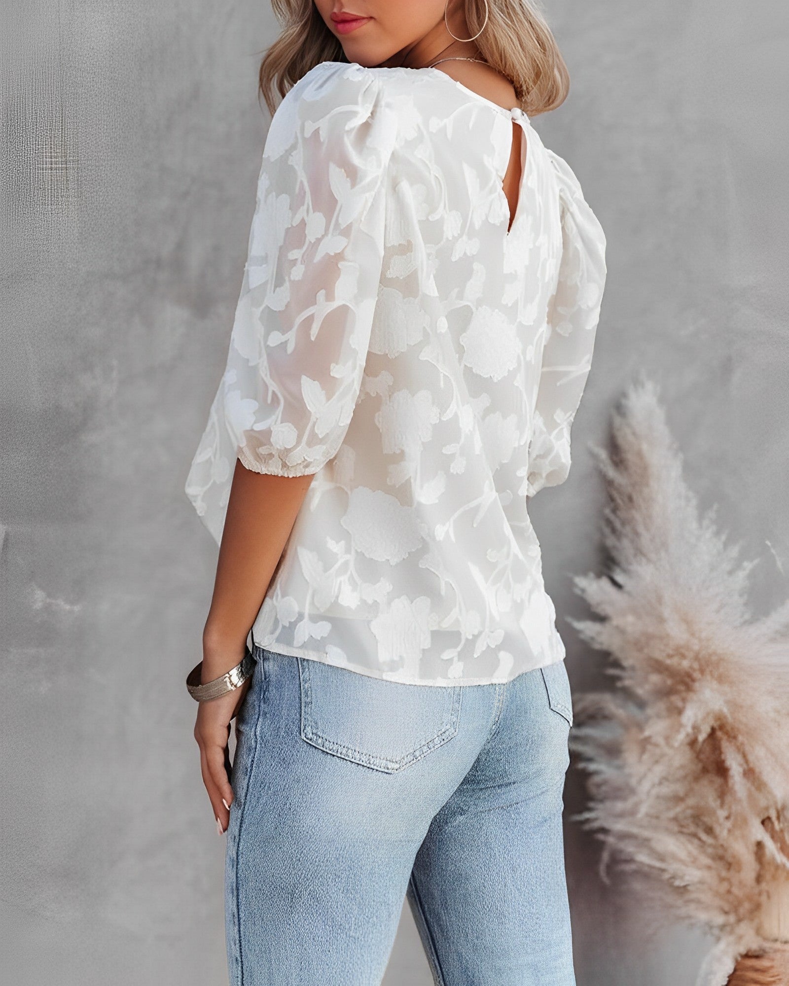 Dorothea - Chiffonbluse mit Ballonärmeln