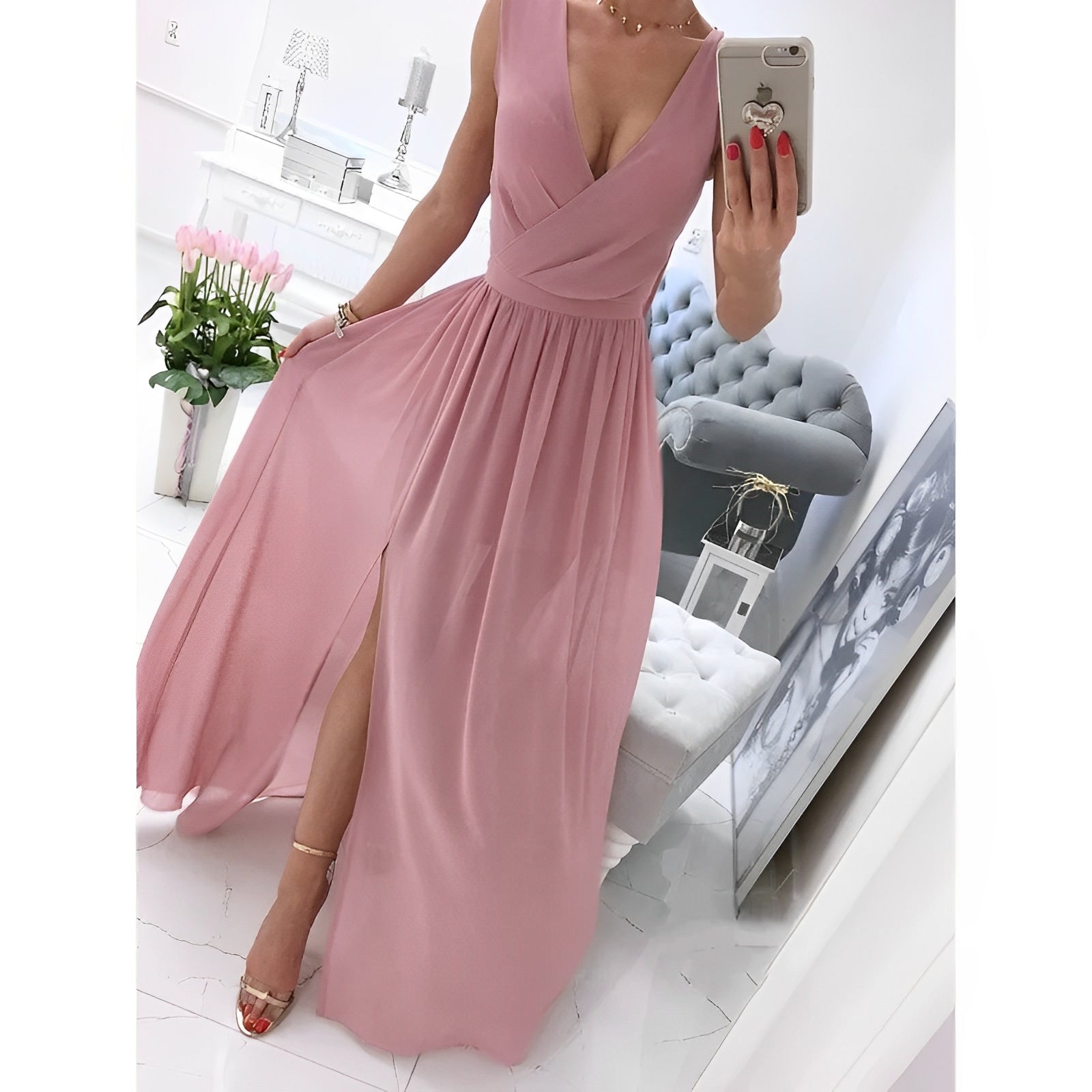 Ärmelloses Damen-Maxikleid
