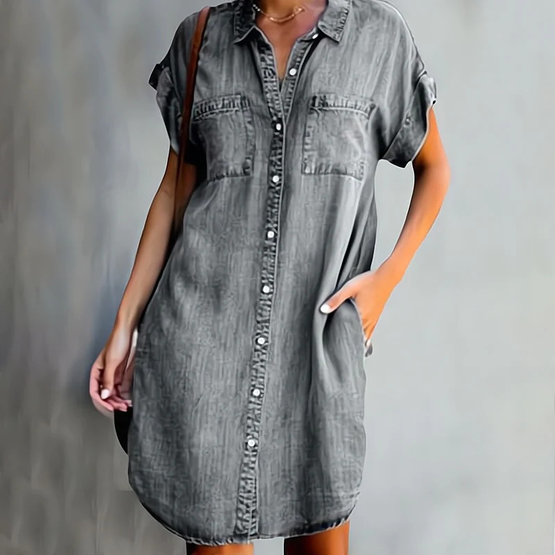 Delight – Lockeres Jeanskleid mit Knöpfen