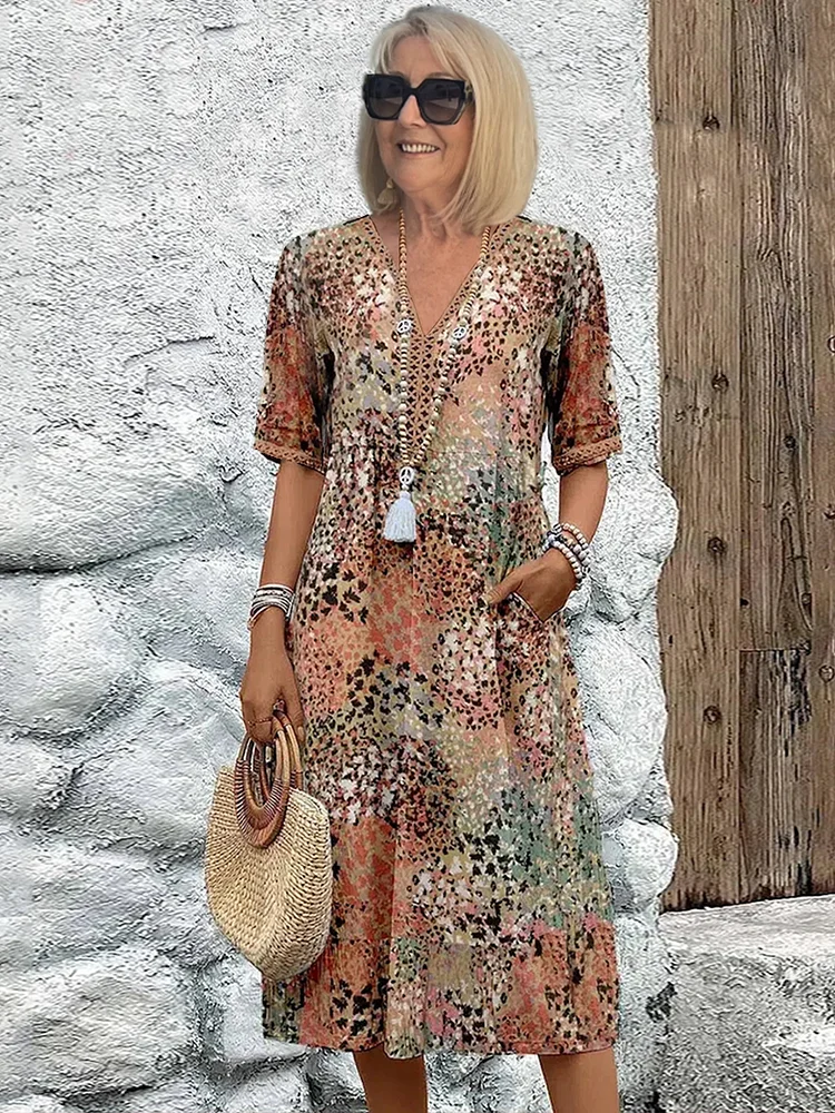 Harper - Stilvolles Midi-Kleid mit Blumenmotiven