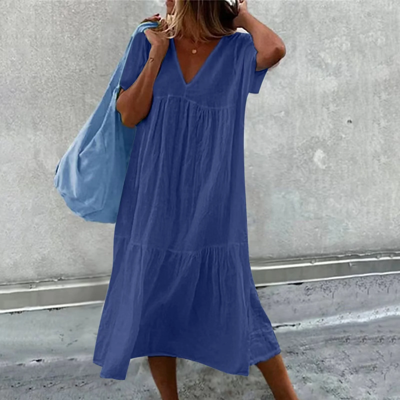 Deanna - Bequemes Kleid mit V-Ausschnitt, Vielseitig und Angenehm