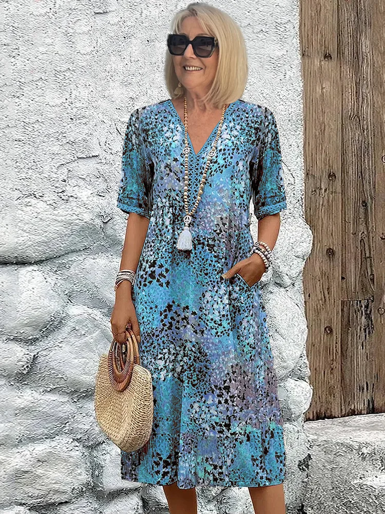 Macy - Midi-Kleid mit Blumenmuster, stilvolles Set