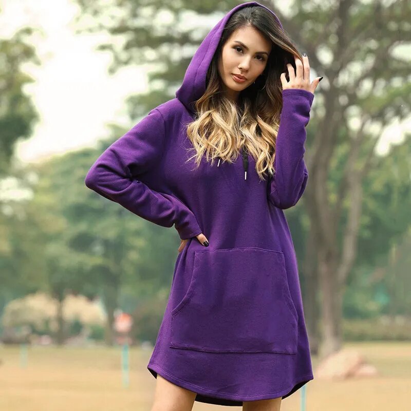Juris – Langes Sweatkleid mit Kapuze