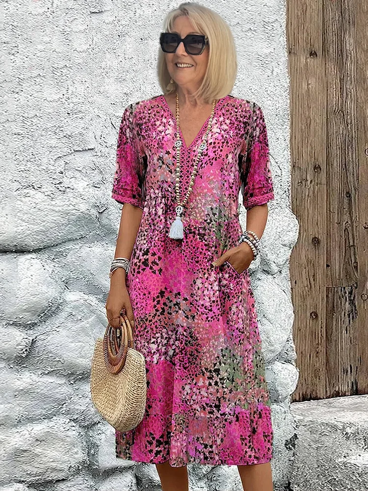 Harper - Stilvolles Midi-Kleid mit Blumenmotiven