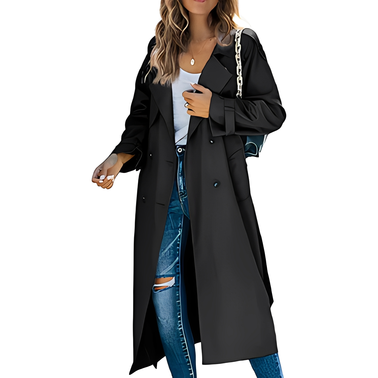 Karrie - Langer, warmer Trenchcoat für Damen
