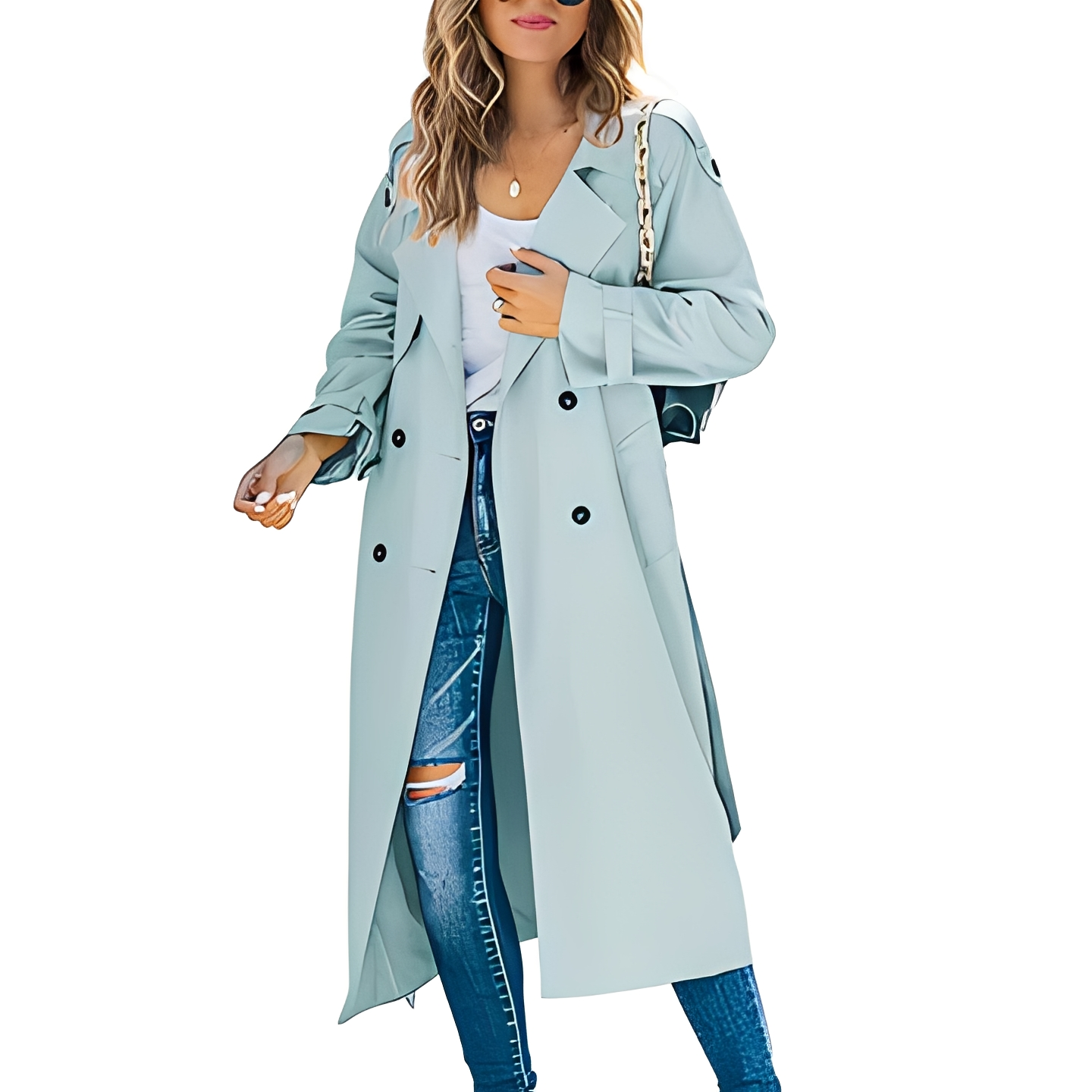 Karrie - Langer, warmer Trenchcoat für Damen