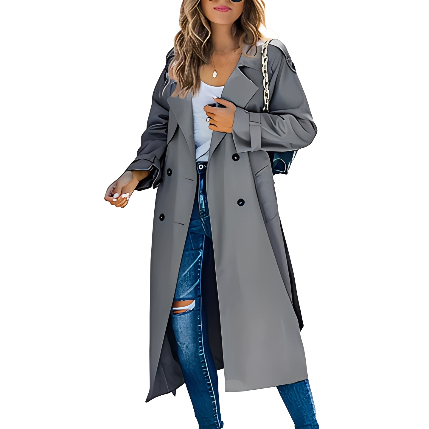 Karrie - Langer, warmer Trenchcoat für Damen