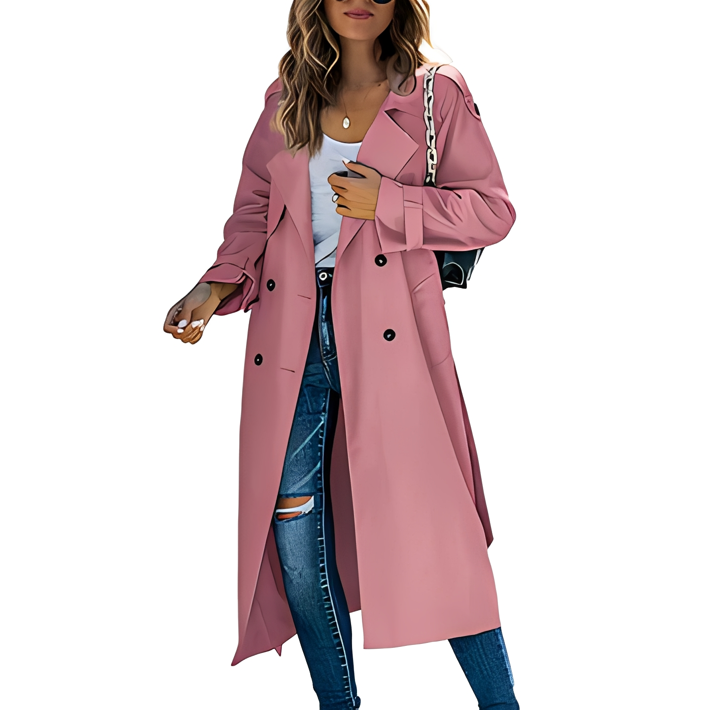 Karrie - Langer, warmer Trenchcoat für Damen