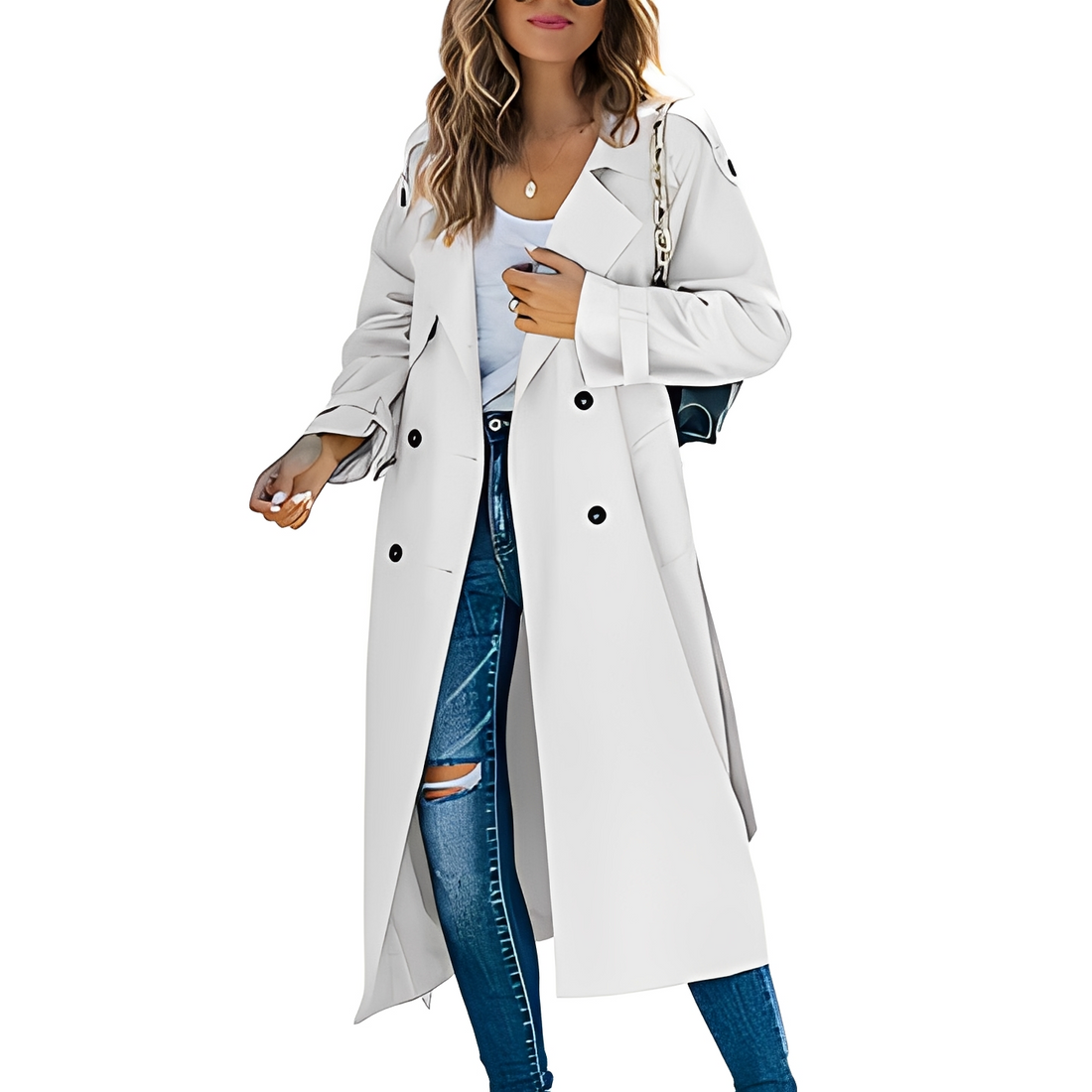 Karrie - Langer, warmer Trenchcoat für Damen