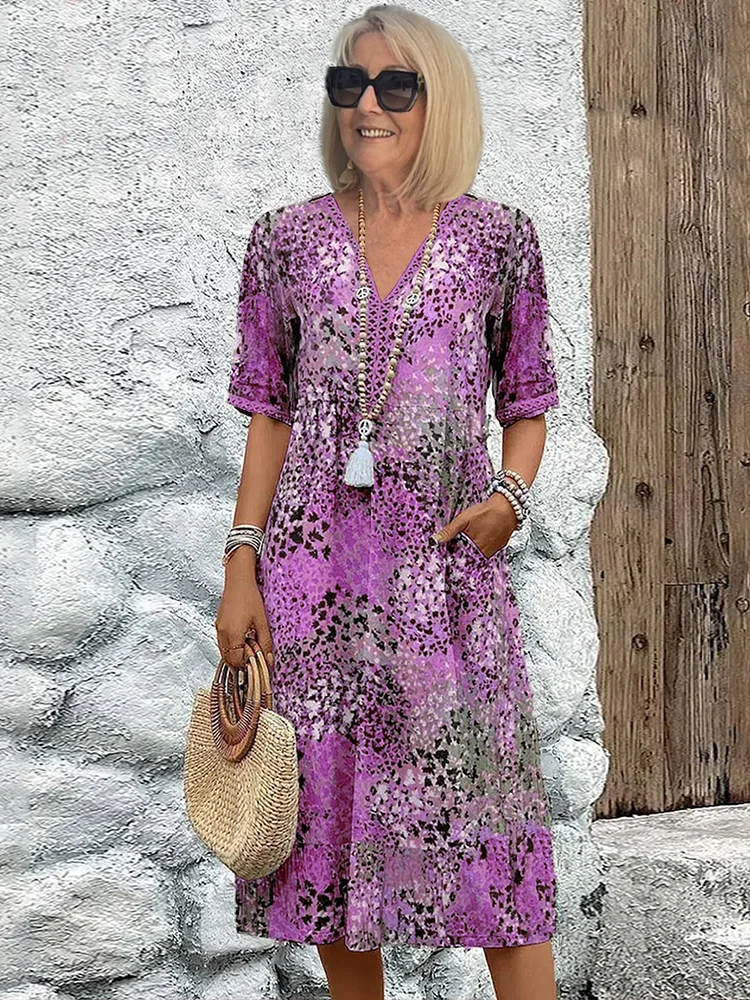 Harper - Stilvolles Midi-Kleid mit Blumenmotiven